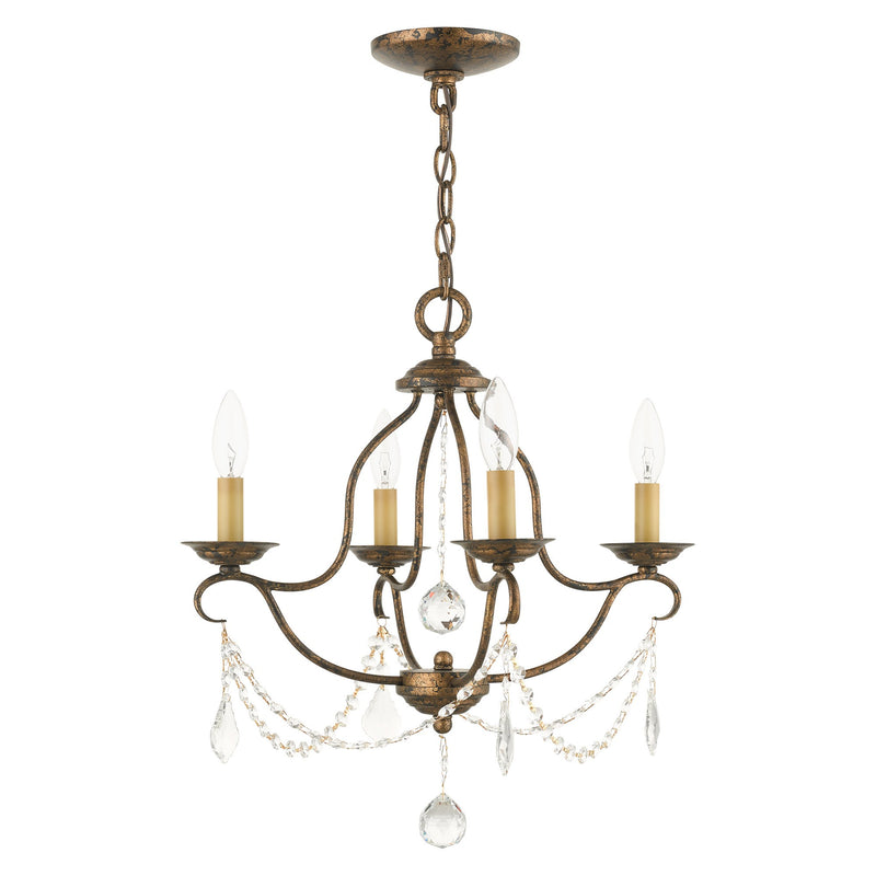 Chesterfield 4-Light Chandelier in Hand Applied Venetian Golden Bronze