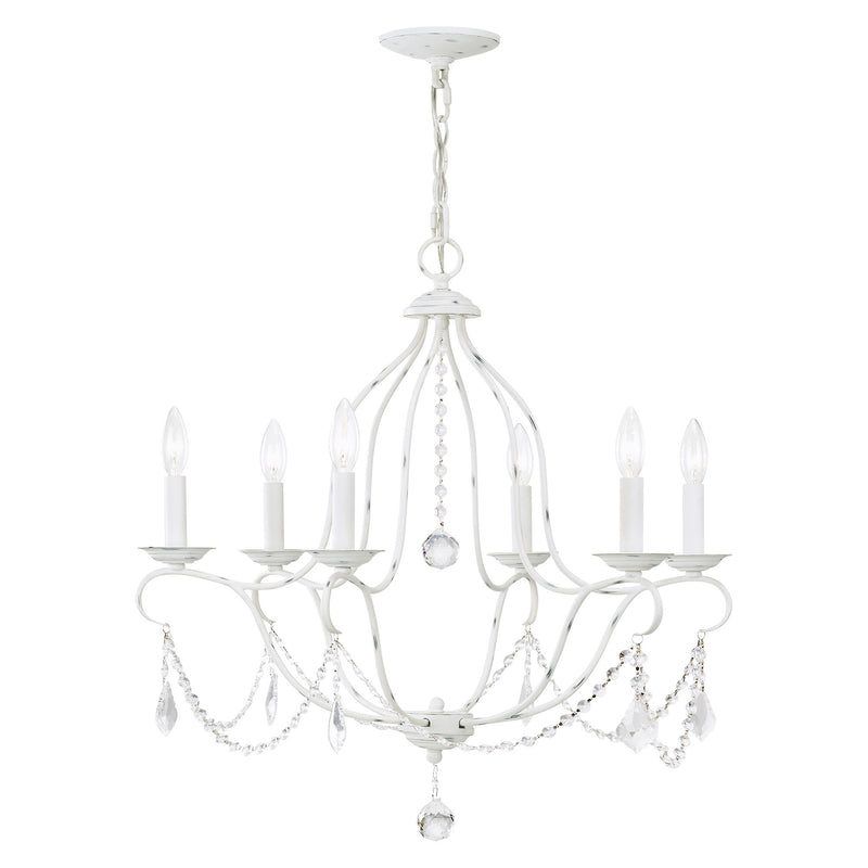 Chesterfield 6-Light Chandelier in Antique White