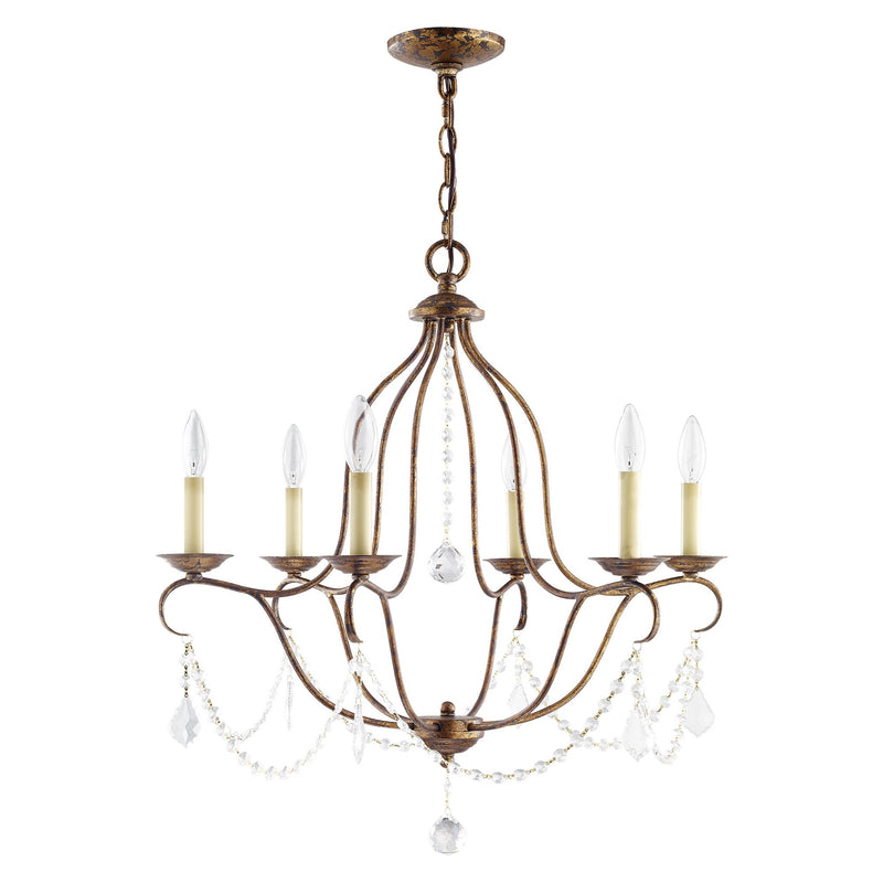 Chesterfield 6-Light Chandelier in Hand Applied Venetian Golden Bronze