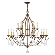 Chesterfield 15-Light Foyer Chandelier in Hand Applied Venetian Golden Bronze