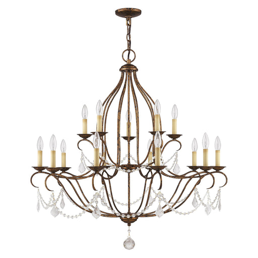 Chesterfield 15-Light Foyer Chandelier in Hand Applied Venetian Golden Bronze