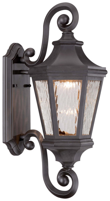Hanford Pointe 1-Light Outdoor LED Wall Mount in Oil Rubbed Bronze & Clear Water Glass