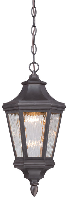 Hanford Pointe 1-Light Outdoor LED Chain Hung Lantern in Oil Rubbed Bronze & Clear Water Glass