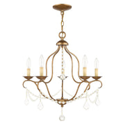 Chesterfield 5-Light Chandelier in Hand Applied Antique Gold Leaf