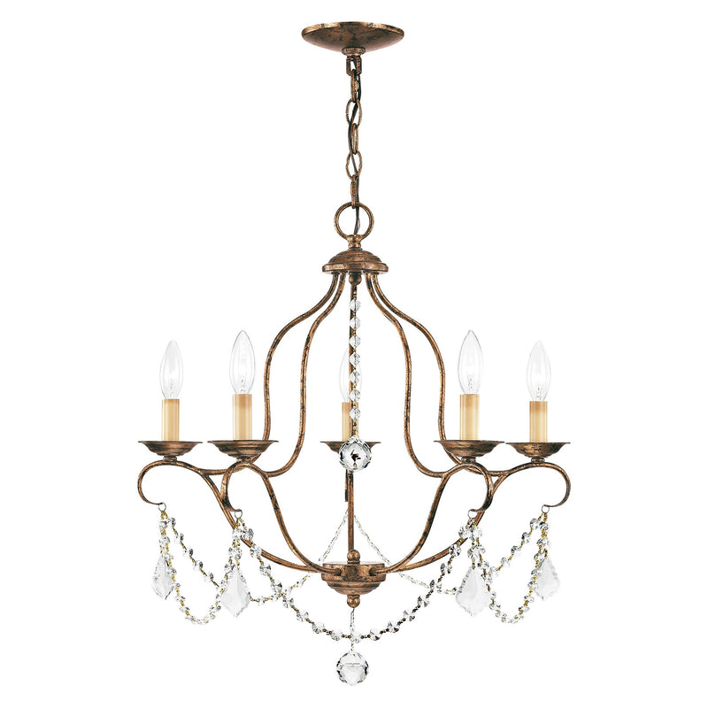 Chesterfield 5-Light Chandelier in Hand Applied Venetian Golden Bronze
