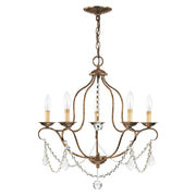 Chesterfield 5-Light Chandelier in Hand Applied Venetian Golden Bronze