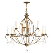 Chesterfield 12-Light Chandelier in Hand Applied Venetian Golden Bronze