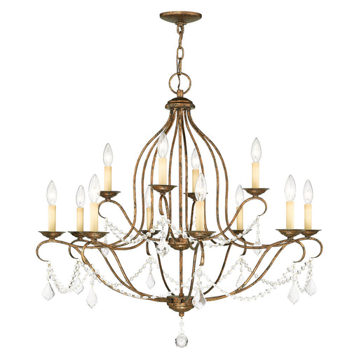 Chesterfield 12-Light Chandelier in Hand Applied Venetian Golden Bronze