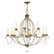 Chesterfield 12-Light Chandelier in Hand Applied Venetian Golden Bronze
