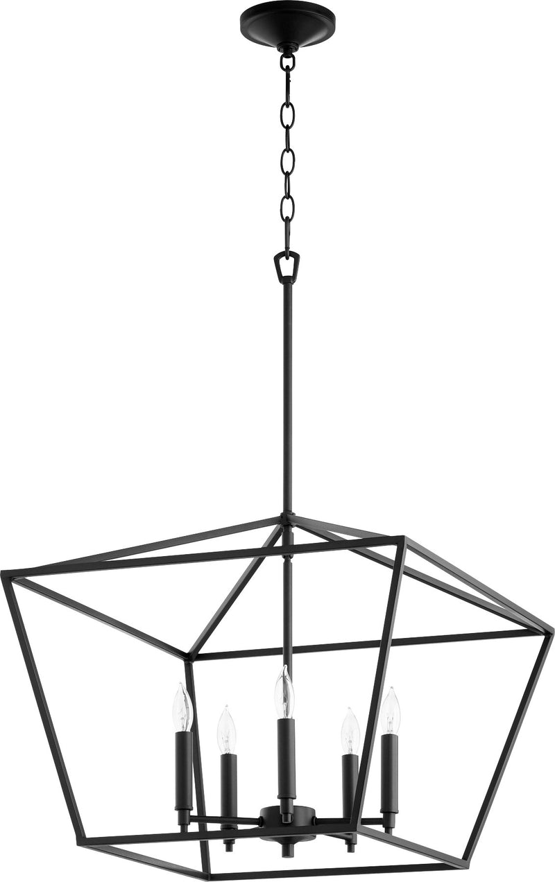 Gabriel 5 Light Chandelier in Textured Black