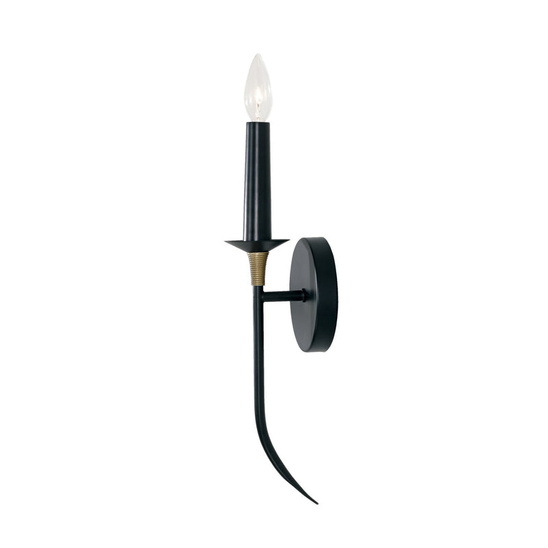 Amara Wall Sconce in Matte Black with Brass