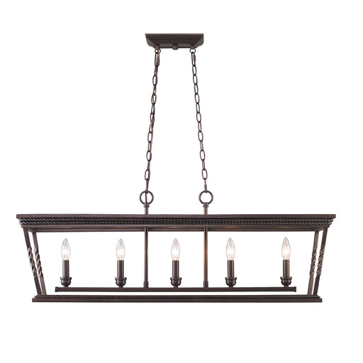 Davenport 5-Light Linear Pendant in Etruscan Bronze - Lamps Expo