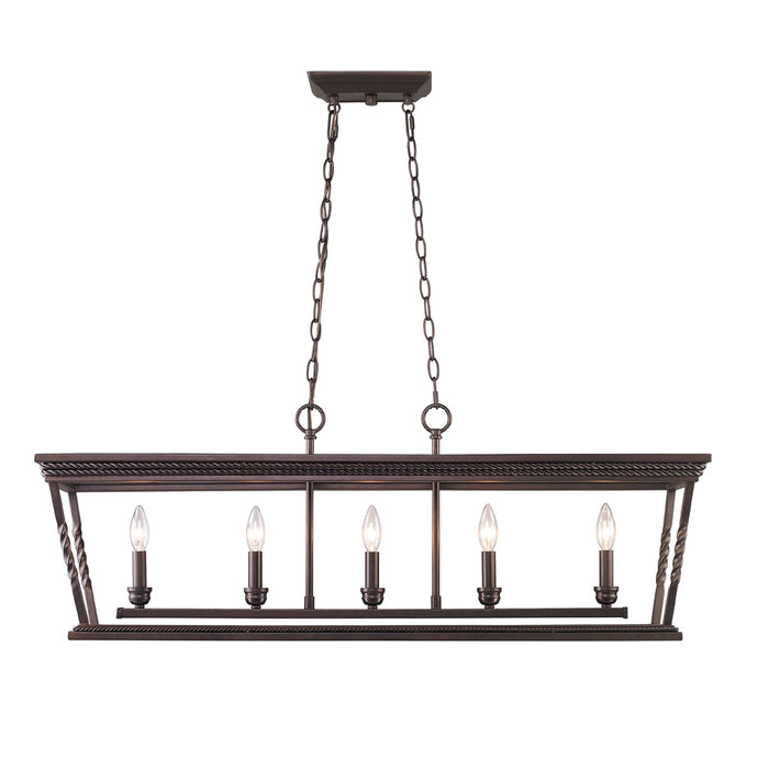 Davenport 5-Light Linear Pendant in Etruscan Bronze - Lamps Expo