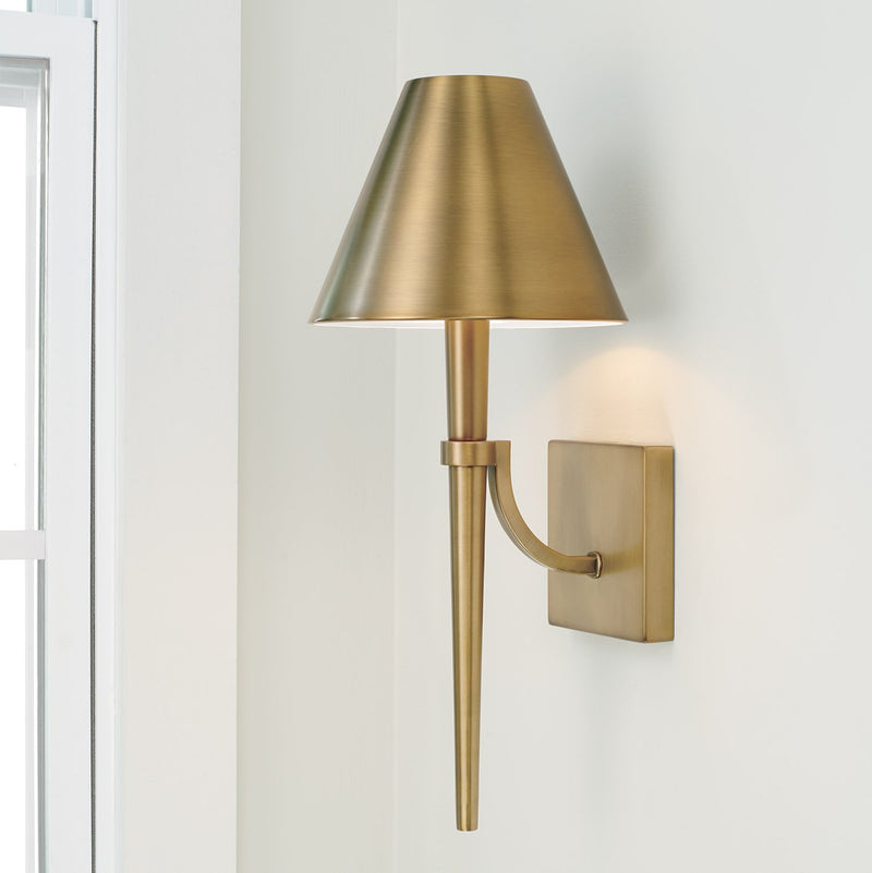 Holden Wall Sconce in Aged Brass