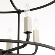 Olympus 6 Light Chandelier in Textured Black