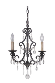 38923-MBK- Bentley 3-Light Chandelier in Matte Black by Craftmade