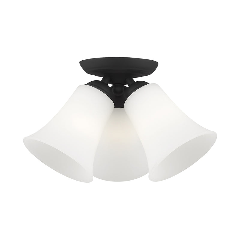 Ridgedale 3-Light Semi-Flush Mount in Black