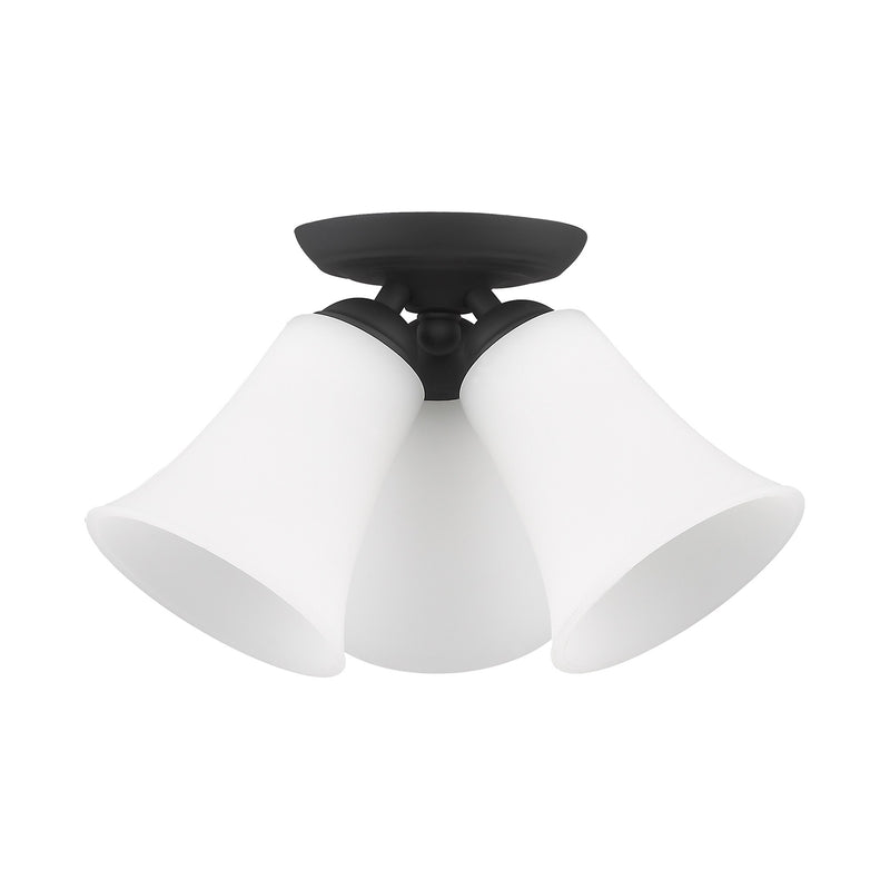 Ridgedale 3-Light Semi-Flush Mount in Black