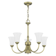 Ridgedale 5-Light Chandelier with Downlight in Antique Brass