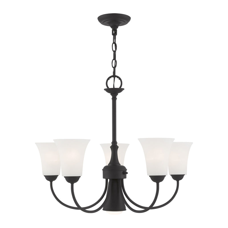 Ridgedale 5-Light Chandelier with Downlight in Black