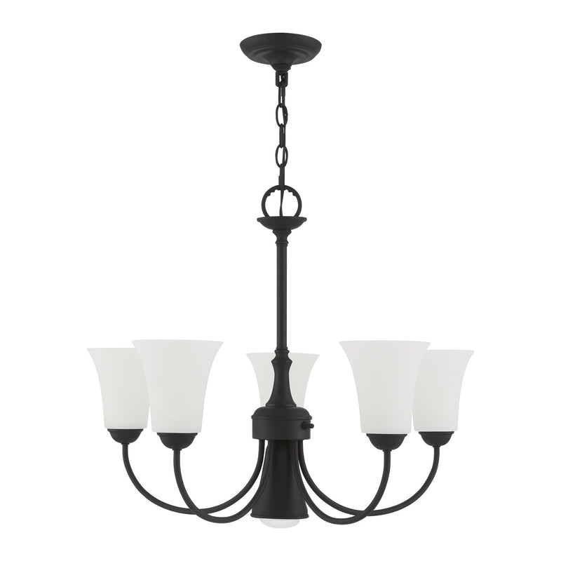 Ridgedale 5-Light Chandelier with Downlight in Black