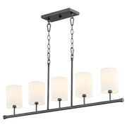Harmony 5 Light Linear Chandelier in Matte Black