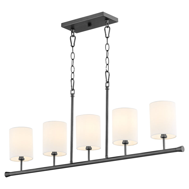 Harmony 5 Light Linear Chandelier in Matte Black