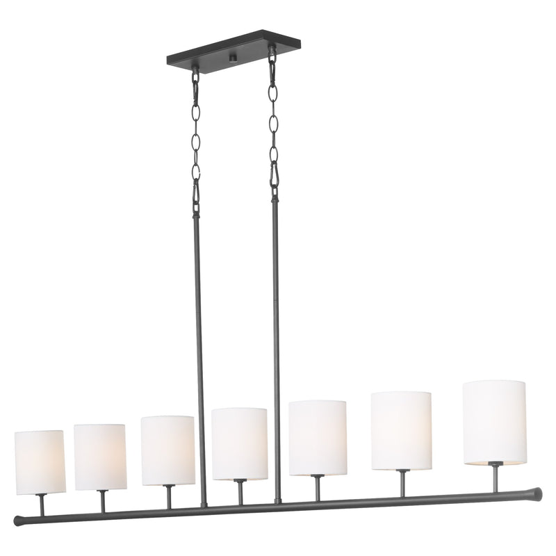 Harmony 7 Light Linear Chandelier in Matte Black