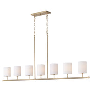Harmony 7 Light Linear Chandelier in Aged Brass