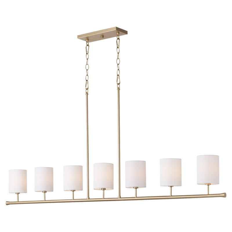 Harmony 7 Light Linear Chandelier in Aged Brass