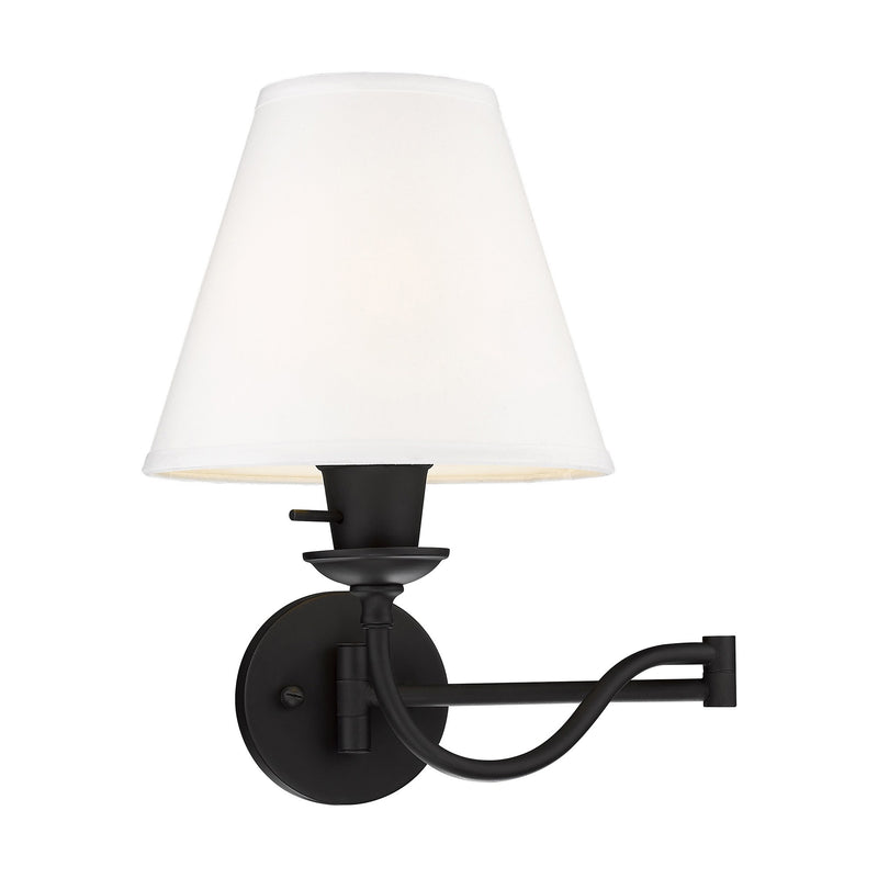 Swing Arm Wall Lamp with 10" Shade in Black