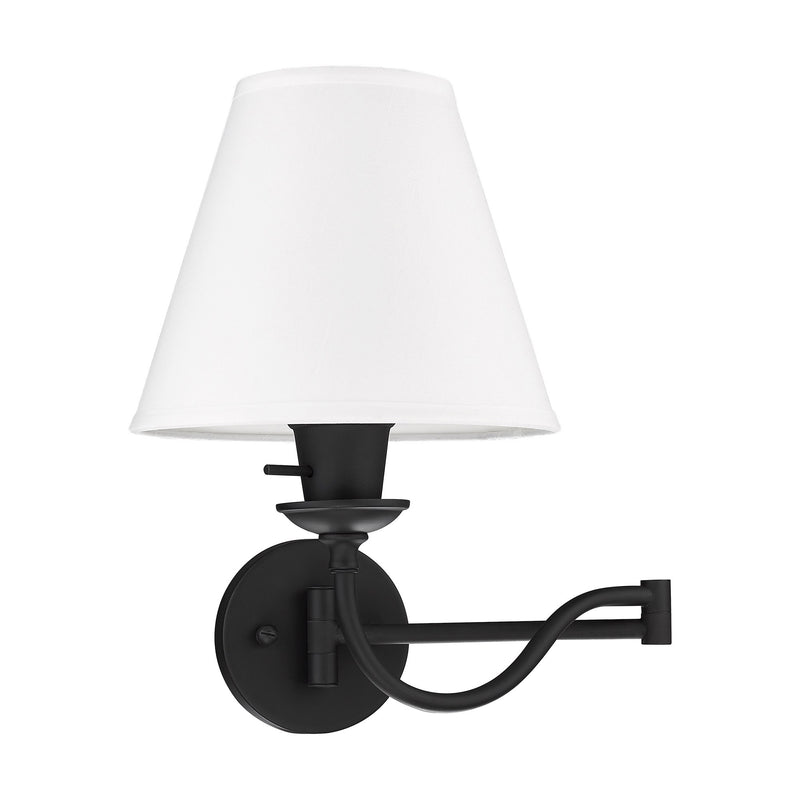 Swing Arm Wall Lamp with 10" Shade in Black