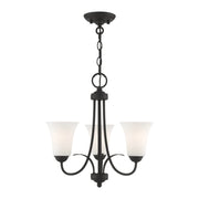 Ridgedale 3-Light 17.5" Tall Convertible Chandelier / Semi-Flush Mount in Black