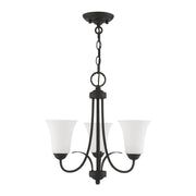 Ridgedale 3-Light 17.5" Tall Convertible Chandelier / Semi-Flush Mount in Black