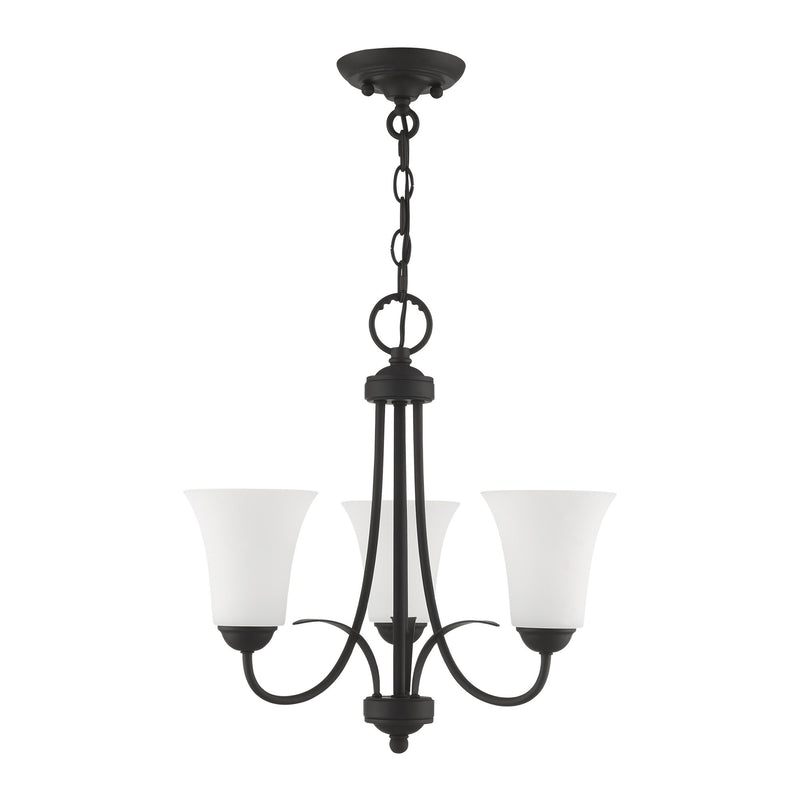 Ridgedale 3-Light 17.5" Tall Convertible Chandelier / Semi-Flush Mount in Black