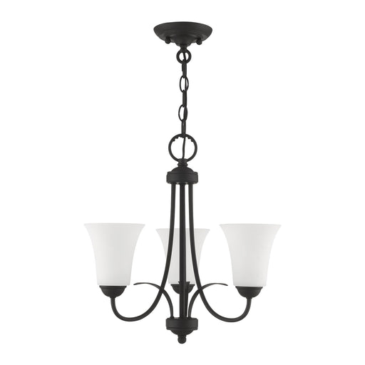 Ridgedale 3-Light 17.5" Tall Convertible Chandelier / Semi-Flush Mount in Black