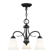Ridgedale 3-Light 14.5" Tall Convertible Chandelier / Semi-Flush Mount in Black