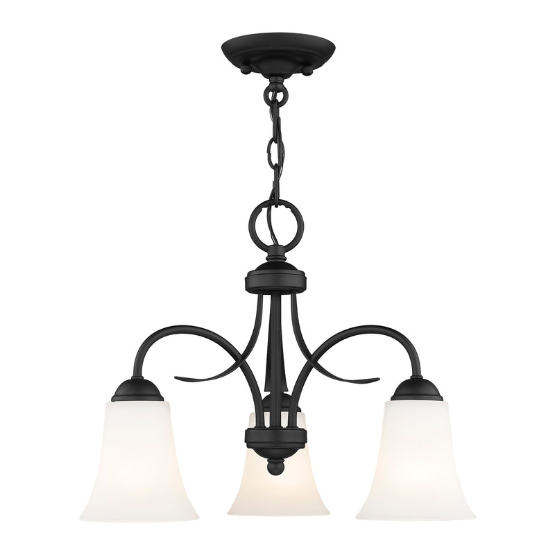 Ridgedale 3-Light 14.5" Tall Convertible Chandelier / Semi-Flush Mount in Black
