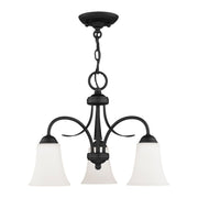 Ridgedale 3-Light 14.5" Tall Convertible Chandelier / Semi-Flush Mount in Black