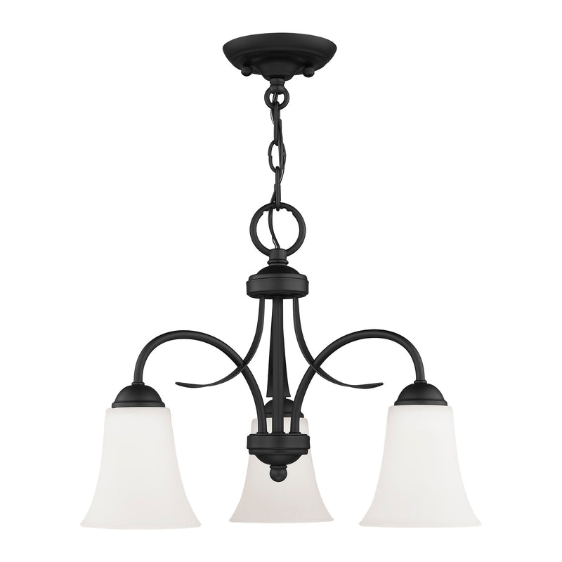 Ridgedale 3-Light 14.5" Tall Convertible Chandelier / Semi-Flush Mount in Black