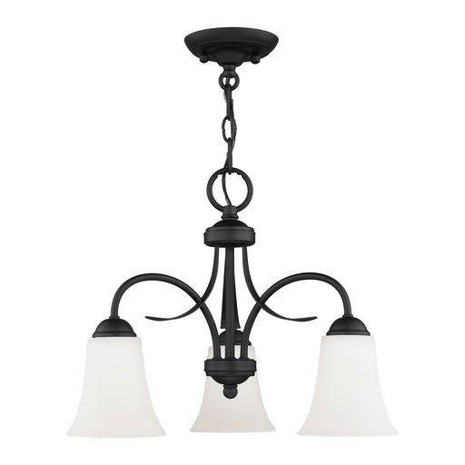 Ridgedale 3-Light 14.5" Tall Convertible Chandelier / Semi-Flush Mount in Black