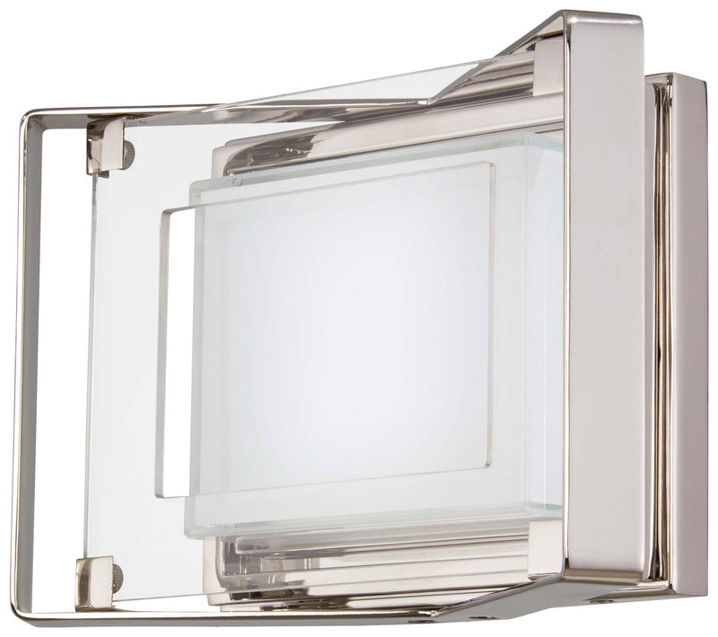 Crystal Clear LED Wall Sconce in Polished Nickel