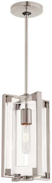 Crystal Clear 1-Light Mini Pendant in Polished Nickel - Lamps Expo