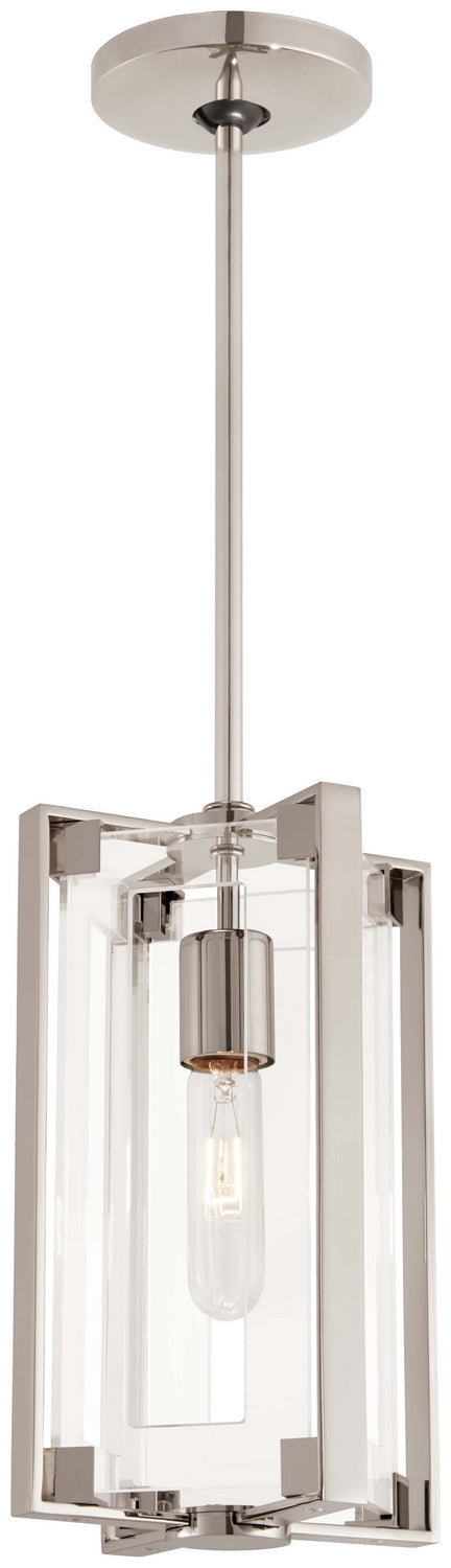 Crystal Clear 1-Light Mini Pendant in Polished Nickel - Lamps Expo
