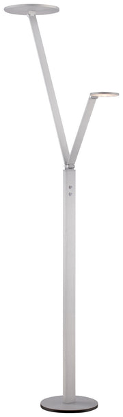 2-Light LED Floor Lamp in Chiseled Nickel - Lamps Expo