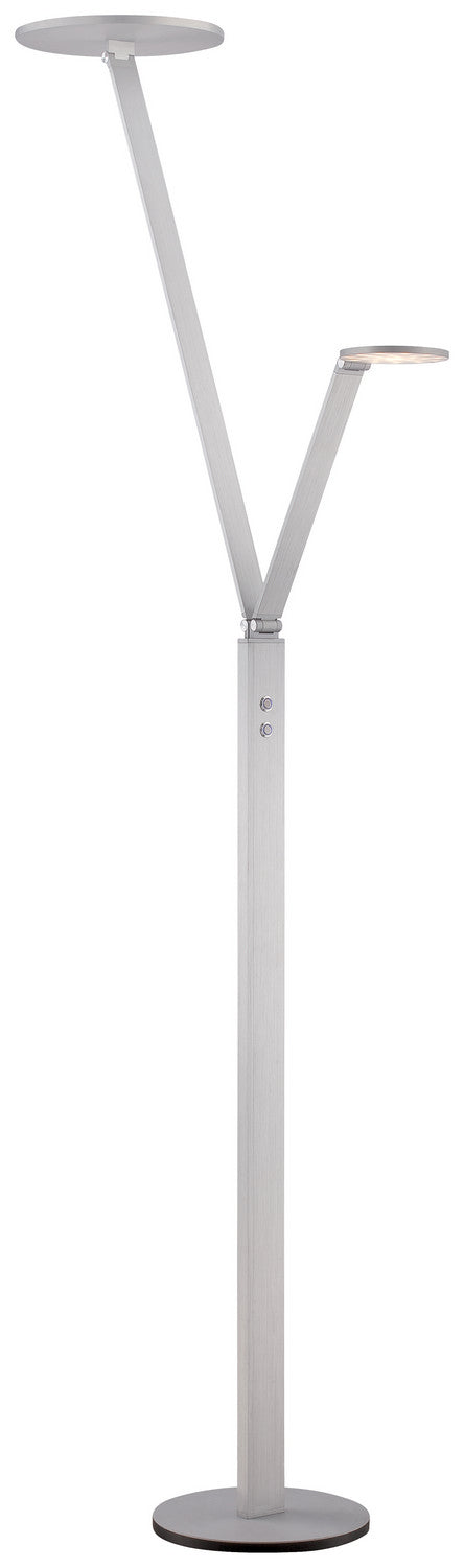 2-Light LED Floor Lamp in Chiseled Nickel - Lamps Expo