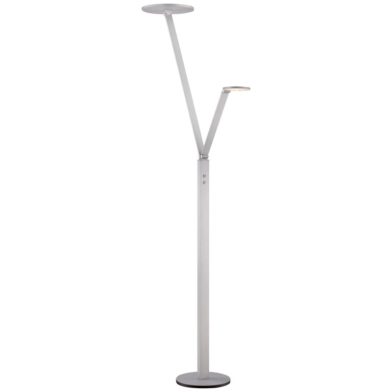 George Kovacs LED Torchiere Floor Lamp in Chiseled Nickel