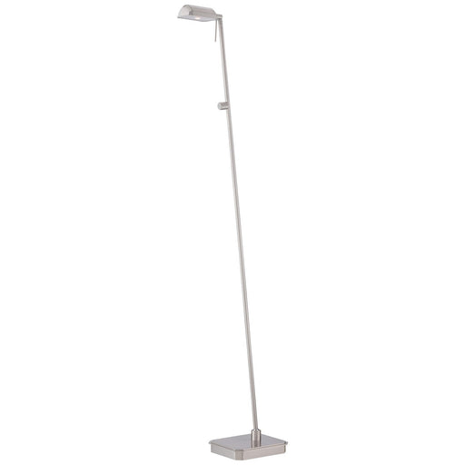 George's Reading Room Slim Pharmacy LED Floor Lamp in Brushed Nickel