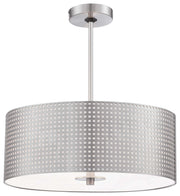 Grid 3-Light Drum Pendant in Brushed Nickel - Lamps Expo