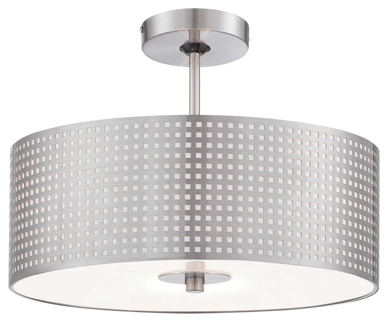 Grid 3-Light Semi-Flush Mount in Brushed Nickel